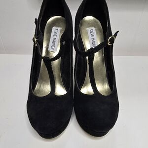Steve Madden Black T-Strap Heels